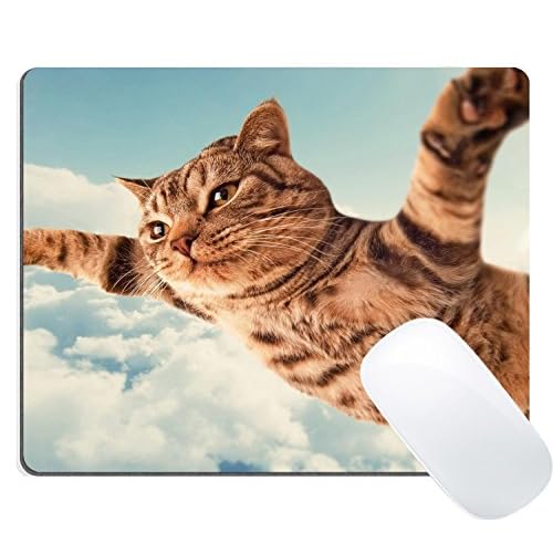Funny Brown Flying Cat Gaming Mouse Pad, 240mmX200mmX3mm