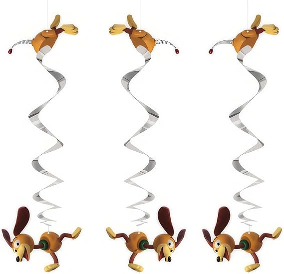 Toy Story Slinky Dog Hanging Swirl Decorations - 26", Silver, 3 Pcs