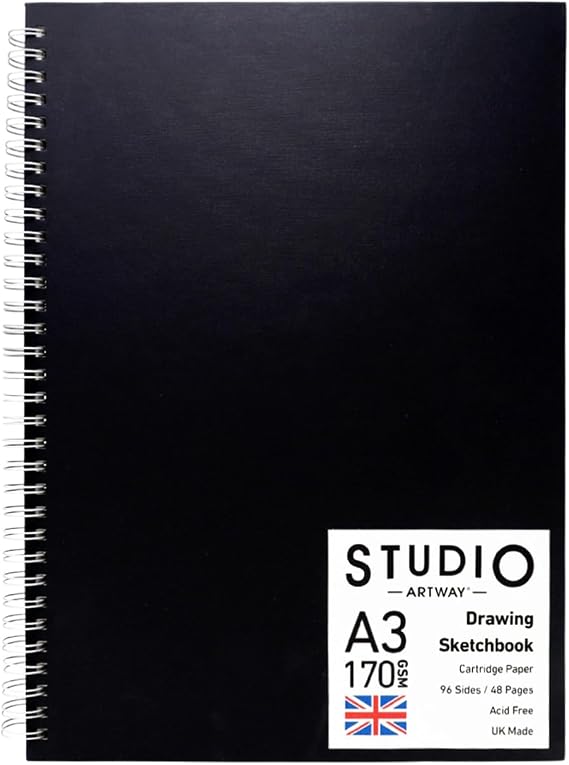 Artway Studio A3 Portrait Spiral Sketchbook, 170gsm Cartridge Paper