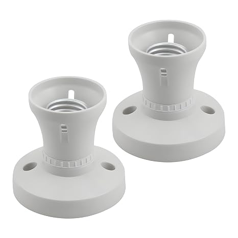 2Pcs E27 Lamp Holder, Ceiling Light Bulb Converter Fitting Lamp | Ideal for Ceiling Pendant Lights, DIY Lamp Projects, Home Living Rooms & Bedroom Lighting Setups