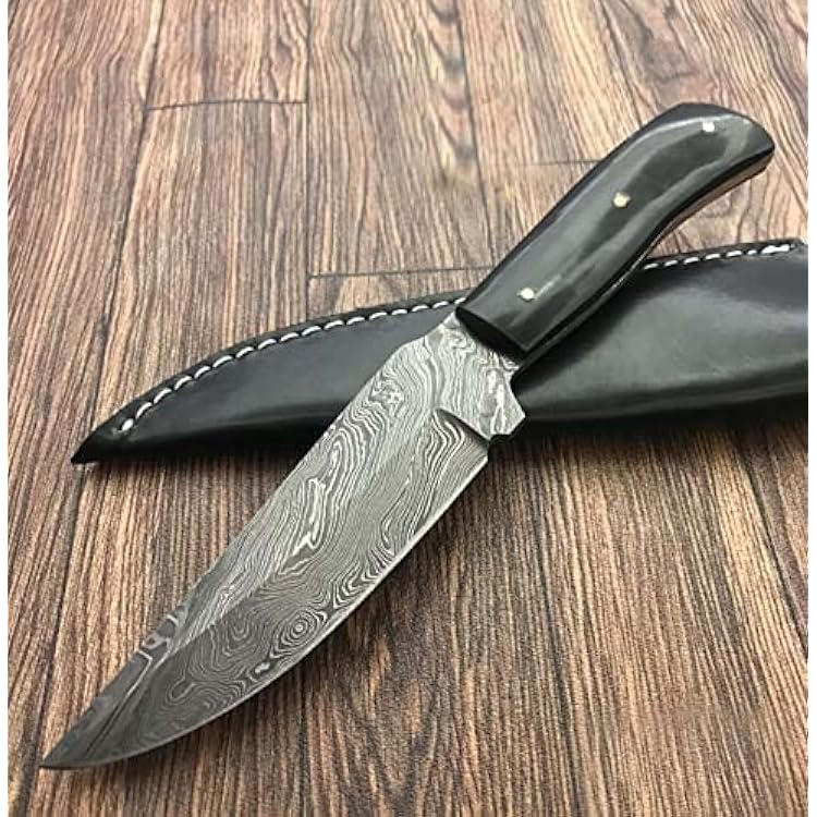 Poshland BC-40- Handmade Damascus Steel Bushcraft Knife - Stunning Easy Grip Handle