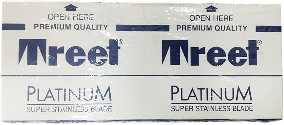 Treet Platinum Super Stainless Double Edge Razor Blades, (100 Blades)