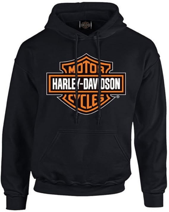 Harley-Davidson Men's Bar & Shield Pullover Fleece Hooded Sweatshirt, Black (XL)