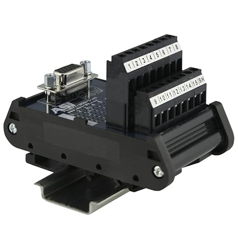ASI 11101 Type IMHD15F Fixed Terminal Block, DIN Rail Mounted Interface Module, 15-pin High Density D-Sub, Female, 2.5 Amp