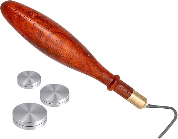 Pottery Trimming Tool Kit, L-Shape Tungsten Pottery Tools + Throwing Trimming Spinner Tool (30mm/38mm/45mm) African Coralwood Ribbon Cutter for Potters Clay Artist