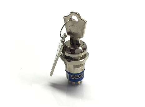 3 Position Single Pole Momentary On-Off-Momentary On Keylock Switch