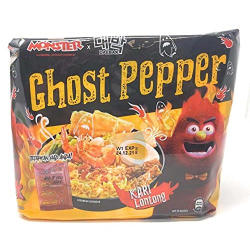 Daebak Ghost Pepper Spicy Black Noodles Tik Tok Spicy Challenge Spicest Instant Noodle ever created, Authentic Spicy Recipe Hottest Pepper in the World Asmr Challenge , 4 Ounce Pack of 4