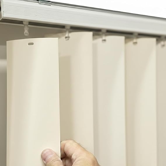 Vertical Blinds Replacement Slats (Off White) (32.5 Inches) (2 Slats) | Heavy Duty PVC Smooth Curved Vertical Blind Replacement Slats - Choose Your Custom Size and Quantity