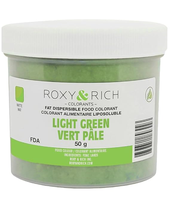 Roxy & Rich Fat Dispersible Powder Food Color, 50 Grams Light Green