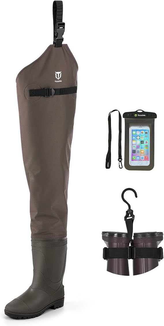 TIDEWE Fishing Hip Waders, Lightweight Hip Boots for Men Women