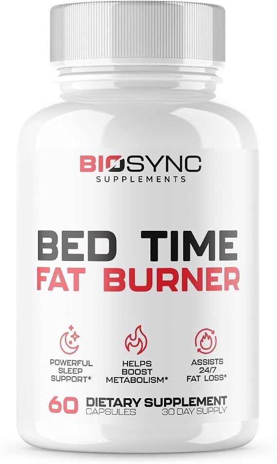 BioSync Night Time Fat Burner | Weight Loss Pills for Women  Sleep Aid | Appetite Suppressant, Shred Calories | Powerful Sleep & Mood Support | Extra Strength Weight Loss Diet Pills - 60 Capsules