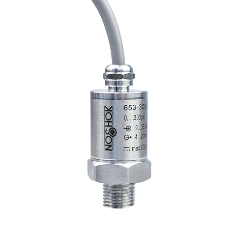 Pressure Transmitter, 0 psi to 300 psi, 0.5% (BFSL) Accuracy, 4 mA to 20 mA 2 Wire Output Signal, 1/4" NPT Process Connection, 18" Integral Cable