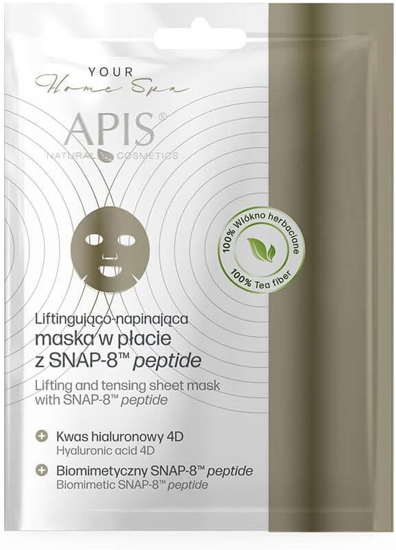 Apis Lifting and Tensing Sheet Mask with SNAP-8 MT Peptide and Green Tea ANTI WRINKLE, LIFTING, ANTI AGE, MISTURISING
