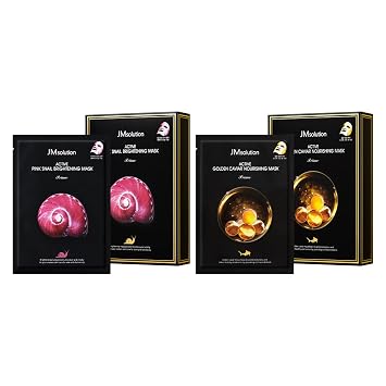 JMsolution Face Mask Bundle- Pink snail-Brightening Golden Caviar Mask-Collagen