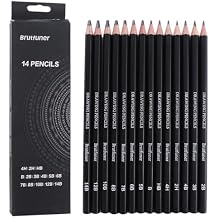 Kopida Wooden Graphite Pencil 14Pcs Professional Sketch Pencil Set HB 2H 4H B 2B 3B 4B 5B 6B 7B 8B 10B 12B 14B Graphite Art Hand-Painted Pencil School Supplies