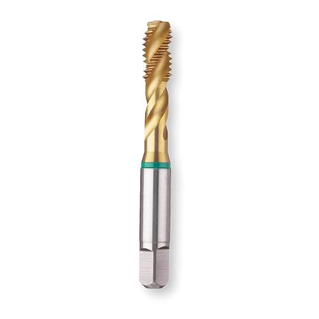 GUHRING 9039220028450 Spiral Flute Tap, Mod Bottom, Cobalt, TiN Coating, 3 Flute, 4-40 Size