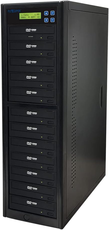 24X SATA 1 to 11 CD DVD M-Disc Supported Duplicator Writer Copier Tower with Free DVD Video Copy Protection