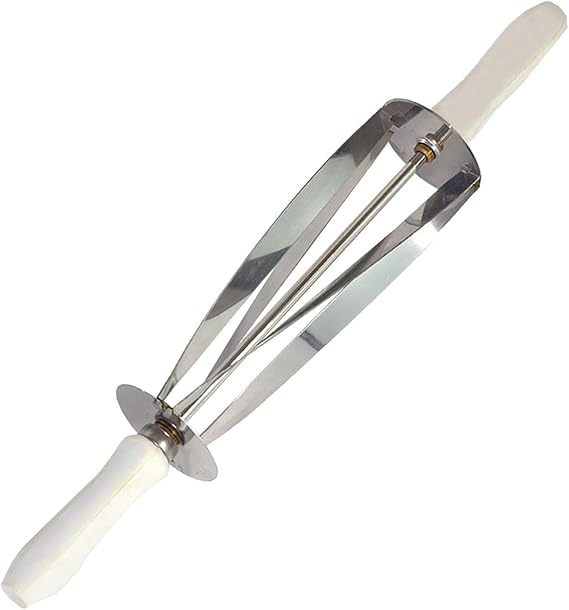 Fenteer Croissant Cutter and Roller - Stainless Steel Bread Cutter, Evenly Shaped Slices, Large