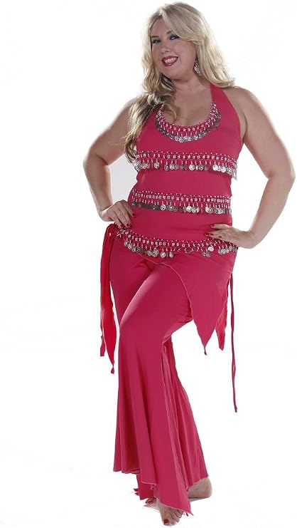 Belly Dance Plus Sized Spandex Pants & Top Costume Set | Dazzling Masri