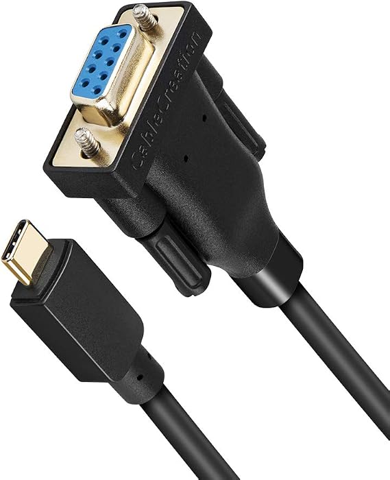 CableCreation USB-C to RS232 Serial Adapter with PL2303 Chip 3.3 Feet, RS232 DB9 Female Converter Cable Thunderbolt 3 Port Compatible with MacBook Pro, iMac, XPS 13, XPS 15, Surface Pro, 1M Black