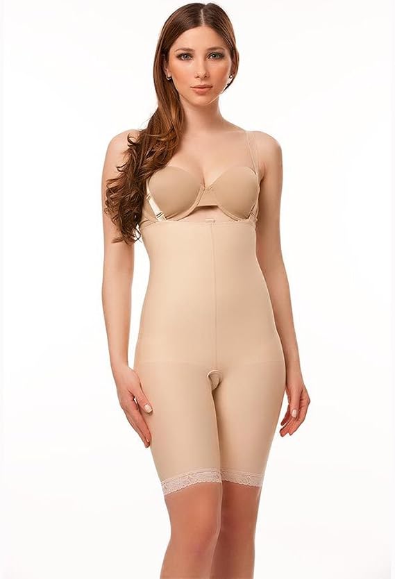 Isavela BS04 Stage 2 Body Suit w/ Suspenders-Mid Thigh-Medium-Black