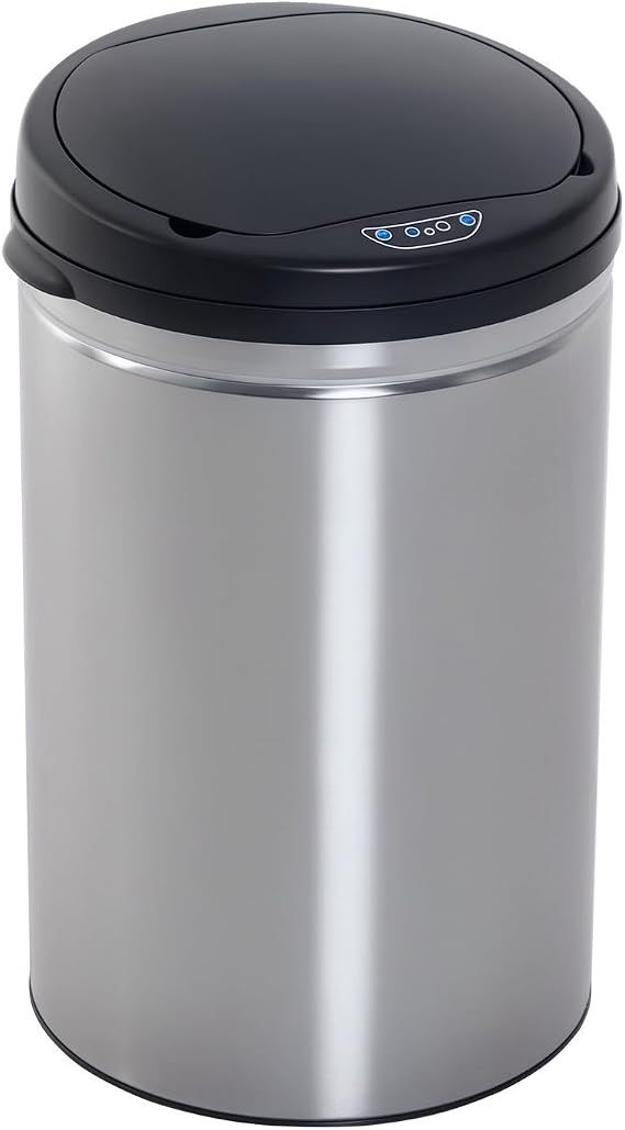 HOMCOM Sensor Bin 30 L Automatic Rubbish Bin Black + Silver