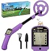 OMMO Metal Detector, Adjustable 27.5-37.8 Metal Detector for Kids with Intuitive LCD Display, Lightweight Kids Metal Detectors with 6 Search Coil for Exploration Hiking
