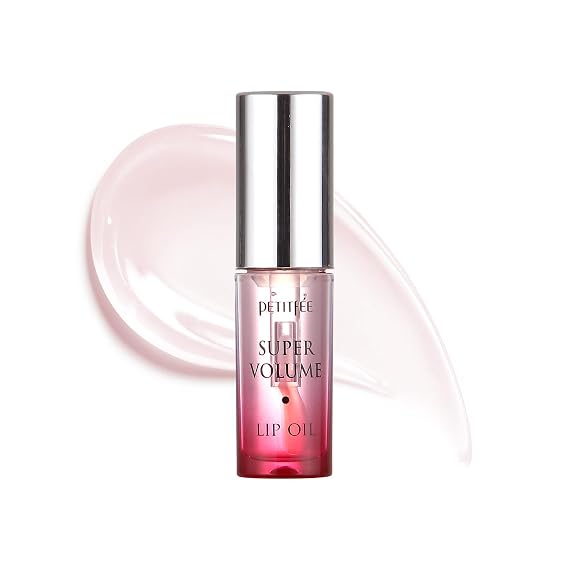 Petitfee Lip Oil Super Volume 0.10 Oz | Plumping, Moisturizing, Glass Lips, Plump Lip Oil with Herbal Ingredients, Revitalizing, Volumizing, Nourishing Lips, Non-sticky, Non-artificial Colors