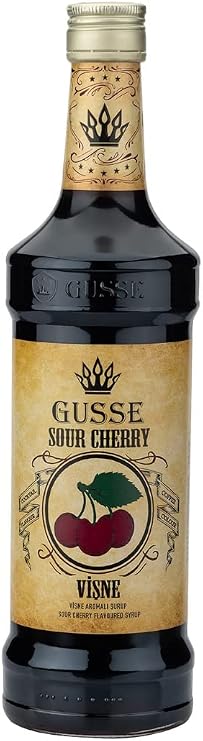 GUSSE Bütün Aromalarda Kokteyl Şurup Çeşitleri 700 ML , Kokteyl Şurubu, Kahve Şurubu, Aroma, Tatlandırıcı şurup, Gazlı içecekler ve Çaylar İçin Aroma verici (Vişne)