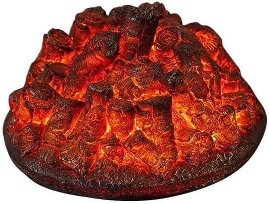 Electric Fireplaces 15.5" Electric Log Set, Round Fireplace Insert, Realistic Resin Logs LED Ember Bed Modern Home Decor