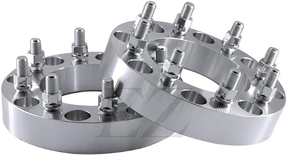 ezaccessory 2 Billet Wheel Adapters Spacers 8x6.5 to 8x6.5 | 8x165 to 8x165 | Fits Dodge Ram 2500/3500 2/4WD | 1" Thick 9/16" Studs