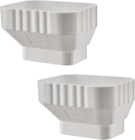 VYH 3x4 to 2x3 Gutter Downspout, Downspout to Downspout Adapter (White 2 Pack)