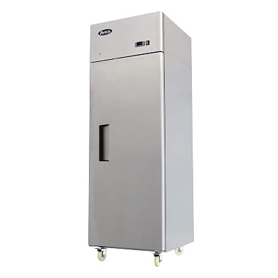 Atosa MBF8001GR 29 Reach-in Freezer for Restaurant Hotel Cafeteria Steak House | Top Mount Compressor, 21.4 Cu. Ft. | 1-Solid Swing Door, 3 Adjustable Epoxy Coated Shelves | Stainless Steel, 115v