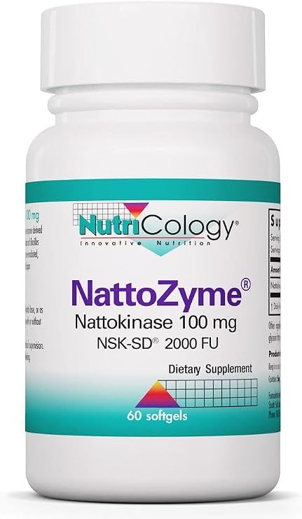 Allergy Research Group NutriCology NattoZyme 100 mg - Supplement to Support Healthy Circulation - Delivers 100 mg Nattokinase NSK-SD from Fermented Soybeans per Serving - 60 Servings - 60 Softgels