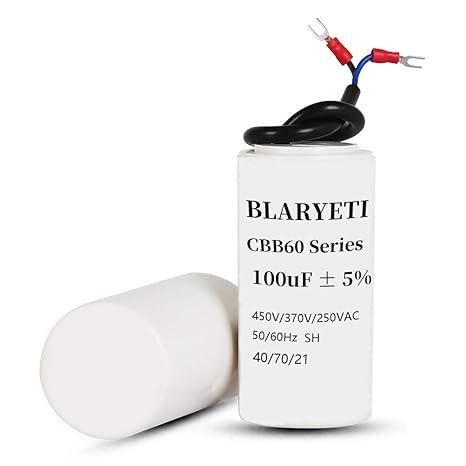 CBB60 100uF Motor Start Capacitor Running Capacitor for Air Conditioner Compressor Air Condenser or Heat Pump AC 450V/370V/250V/100V 50/60Hz 5%