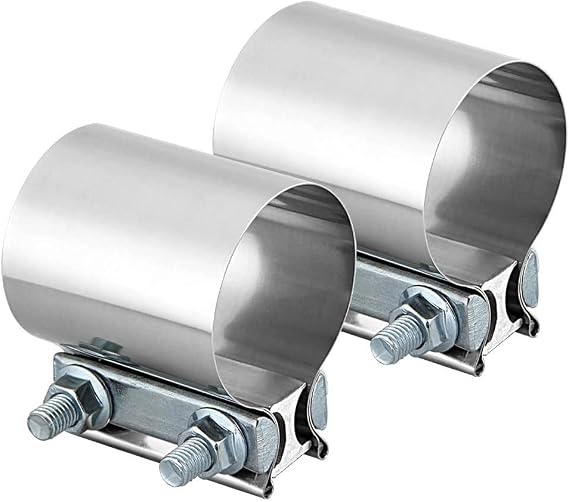 Stainless Steel 2.5" Butt Joint Exhaust Clamp (2Pcs)