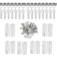 Urbanred 30 Pcs Pinch Pleat Curtain Hooks for Drapes, 4 Prongs Stainless Steel Pleated Tape Curtain Drapery Hooks/Clips/Pin/Clamp, Traverse Pleater Curtain Hanger, Curtain Pin Hooks