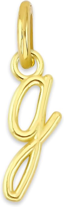 Dainty Solid 10k Gold Wire Initial Charm with Jump Ring