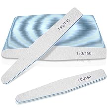 Nail Files 150/150 Grit, 12pcs for Poly Extension Gel, Emery Boards for Acrylic and False Nails, Coarse Manicure Pedicure Tools for Home Salon