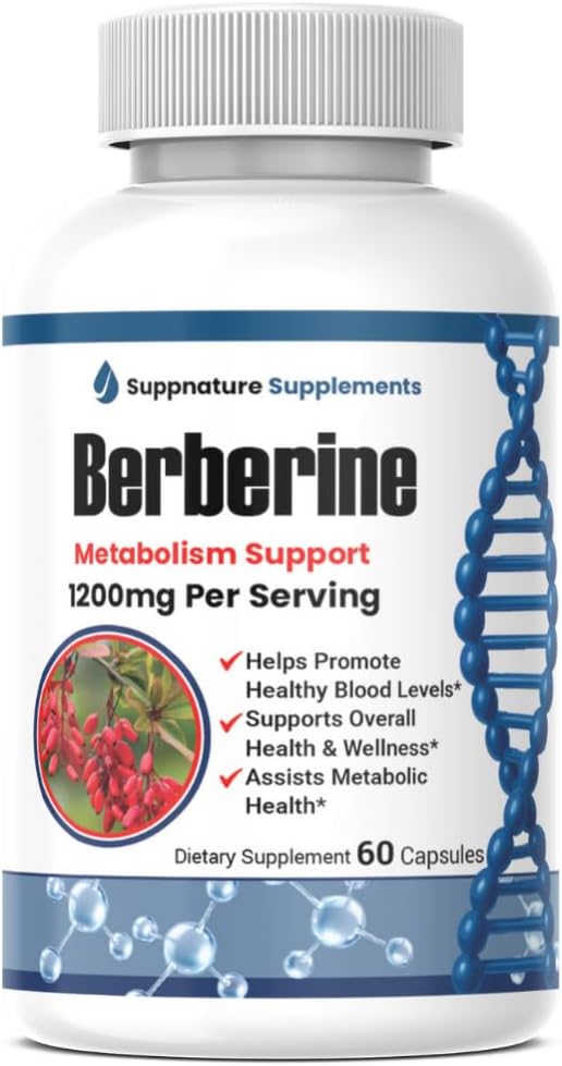 Berberine Supplement 1200mg - Premium Berberine HCL - Berberine Capsules Advanced Formula, Berberine Metabolic Support Supplement* - 60 Capsules