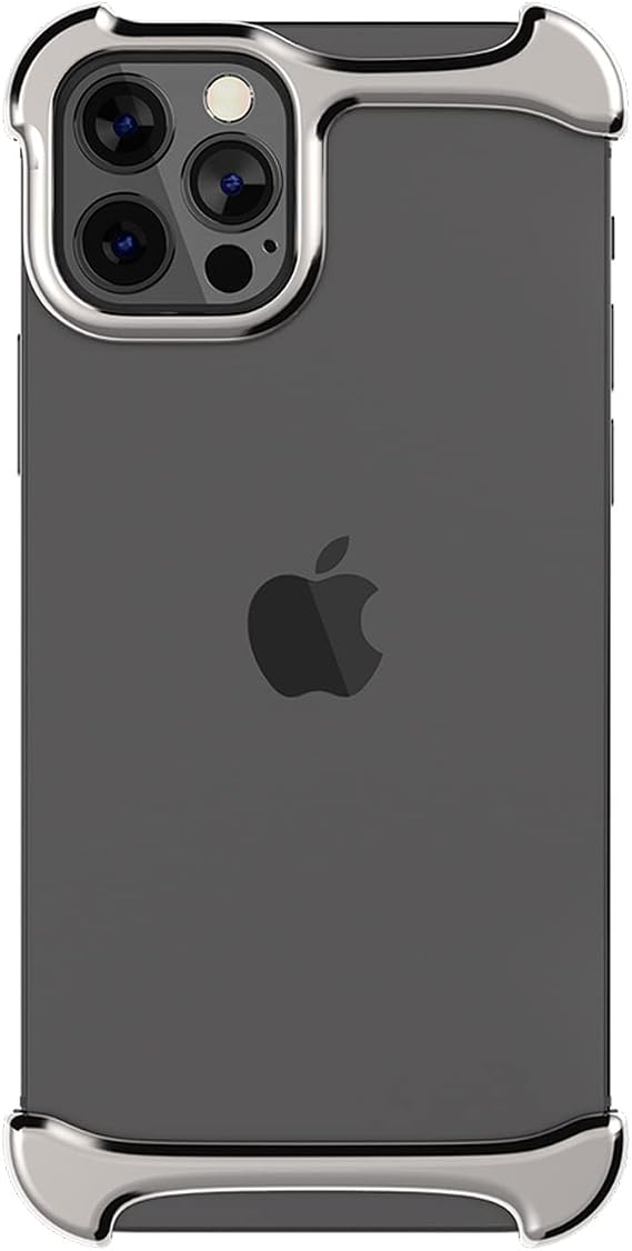 Arc Pulse iPhone 12 pro max Aluminum Bumper Titanium Case Cover Shock Absorption Shockproof Frame European Luxury Design Lightweight Silver AC22276i12PMT Genuine