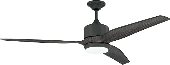 Craftmade 60" Mobi Ceiling Fan, Dark Aged Galvanized Gray Finish, Outdoor Rated, 3 ABS Blades, Remote & Wall Control Included, LED Light Kit with Optional Lens Cover Included