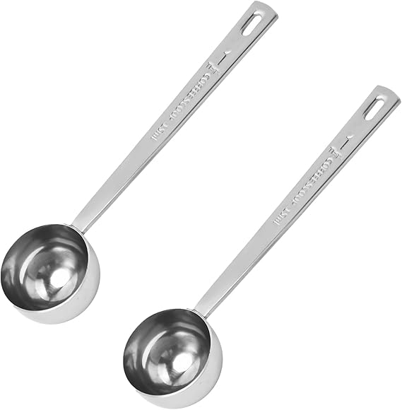 2 Pcs Tablespoon Measuring Spoon,15ml Coffee Spoon Long Handle Table Spoons | Measure Scoops Set,Teaspoon Measuring Scoop for Coffee Bean Powder Flour Milk Protein,Durable Kitchen Accessories (Silvery)