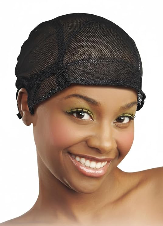 DONNA Deluxe Multi-Use Weaving Cap for Sew-In Weaves Flexible Net Design with Adjustable Strap, Secure Fit Mesh Cap for Wig Making & Hair Extensions Black