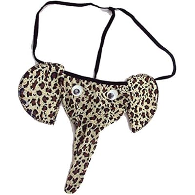 Mens Junk N Trunk - Elephant Underpants - Leopard - Thong Underwear for Dad - Christmas Gag Gift