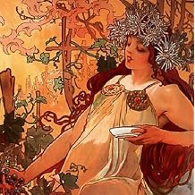 Wooden Jigsaw Puzzles for Adults - Autumn by Alphonse Mucha - 122 Wooden Pieces. Made in The USA by Nautilus Puzzles.