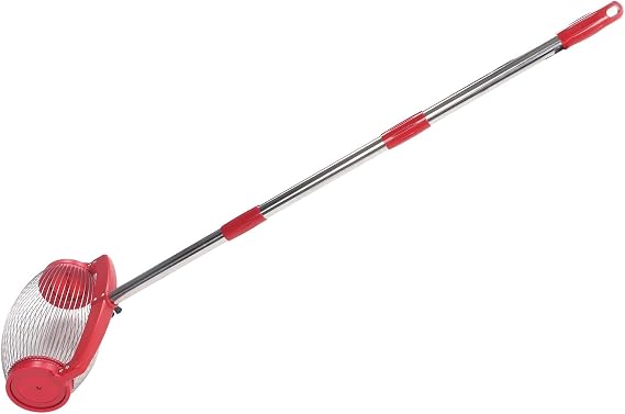 Adjustable Nut Gatherer Roller 3 Telescopic Rods Stainless Steel Basket for Pecans Walnuts Chestnuts Golf Balls (Rotation Cover)
