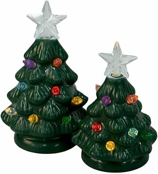 Ceramic Christmas Tree Miniature Christmas Tree Tiny Desk Table top Christmas Trees with Lights