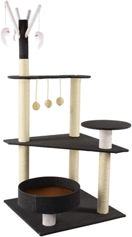 Cat Climbing Frame 48.03 Inches Cat Climbing Frame with Platform Nest Scratching Posts for Indoor Activity Relaxing Cat Tree Condo Cat Tower Condos Elegant Gray