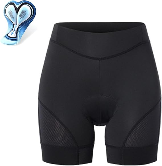 Women's 4d Padded Bike Shorts Cycling Underwear Breathable Leggings Spandex for Road Mountain Bicycle Riding(Black,XL)